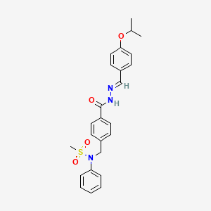 molecular formula C25H27N3O4S B11673477 N-phenyl-N-[4-({(2E)-2-[4-(propan-2-yloxy)benzylidene]hydrazinyl}carbonyl)benzyl]methanesulfonamide 