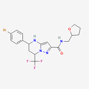 molecular formula C19H20BrF3N4O2 B11673520 5-(4-bromophenyl)-N-(oxolan-2-ylmethyl)-7-(trifluoromethyl)-1,5,6,7-tetrahydropyrazolo[1,5-a]pyrimidine-2-carboxamide 