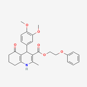 2-Phenoxyethyl 4-(3,4-dimethoxyphenyl)-2-methyl-5-oxo-1,4,5,6,7,8-hexahydroquinoline-3-carboxylate