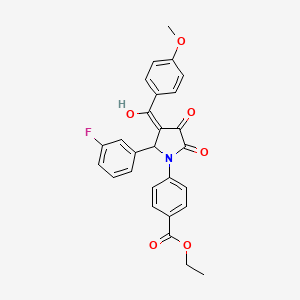 ethyl 4-{2-(3-fluorophenyl)-4-hydroxy-3-[(4-methoxyphenyl)carbonyl]-5-oxo-2,5-dihydro-1H-pyrrol-1-yl}benzoate