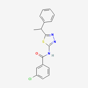 3-chloro-N-[5-(1-phenylethyl)-1,3,4-thiadiazol-2-yl]benzamide