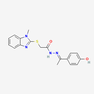 N'-[(1E)-1-(4-hydroxyphenyl)ethylidene]-2-[(1-methyl-1H-benzimidazol-2-yl)sulfanyl]acetohydrazide