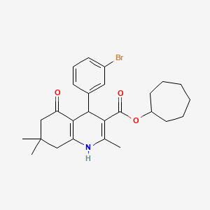 Cycloheptyl 4-(3-bromophenyl)-2,7,7-trimethyl-5-oxo-1,4,5,6,7,8-hexahydroquinoline-3-carboxylate