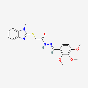 2-[(1-methyl-1H-benzimidazol-2-yl)sulfanyl]-N'-[(E)-(2,3,4-trimethoxyphenyl)methylidene]acetohydrazide