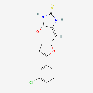 (5E)-5-{[5-(3-chlorophenyl)furan-2-yl]methylidene}-2-thioxoimidazolidin-4-one