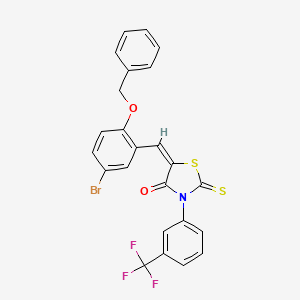 (5E)-5-[2-(benzyloxy)-5-bromobenzylidene]-2-thioxo-3-[3-(trifluoromethyl)phenyl]-1,3-thiazolidin-4-one