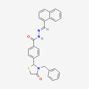 molecular formula C28H23N3O2S B11673581 4-(3-benzyl-4-oxo-1,3-thiazolidin-2-yl)-N'-[(E)-naphthalen-1-ylmethylidene]benzohydrazide 