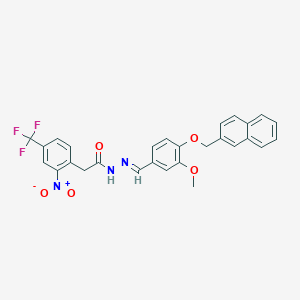 N'-{(E)-[3-methoxy-4-(naphthalen-2-ylmethoxy)phenyl]methylidene}-2-[2-nitro-4-(trifluoromethyl)phenyl]acetohydrazide