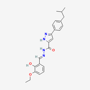 N'-[(E)-(3-ethoxy-2-hydroxyphenyl)methylidene]-3-[4-(2-methylpropyl)phenyl]-1H-pyrazole-5-carbohydrazide