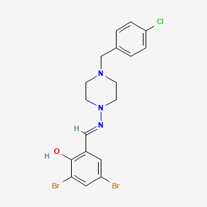 2,4-Dibromo-6-(((4-(4-chlorobenzyl)-1-piperazinyl)imino)methyl)phenol