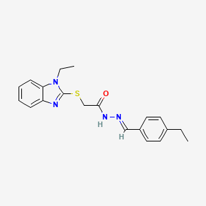 2-[(1-ethyl-1H-benzimidazol-2-yl)sulfanyl]-N'-[(E)-(4-ethylphenyl)methylidene]acetohydrazide