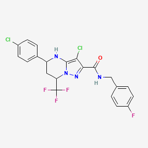 3-chloro-5-(4-chlorophenyl)-N-(4-fluorobenzyl)-7-(trifluoromethyl)-4,5,6,7-tetrahydropyrazolo[1,5-a]pyrimidine-2-carboxamide