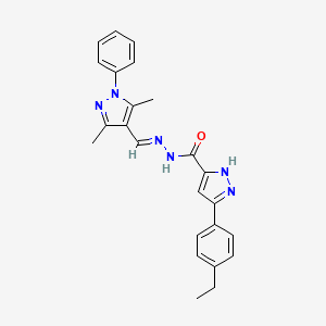 N'-[(E)-(3,5-dimethyl-1-phenyl-1H-pyrazol-4-yl)methylidene]-3-(4-ethylphenyl)-1H-pyrazole-5-carbohydrazide