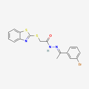 2-(1,3-benzothiazol-2-ylsulfanyl)-N'-[(1E)-1-(3-bromophenyl)ethylidene]acetohydrazide