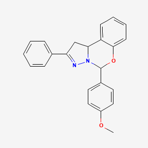 molecular formula C23H20N2O2 B11673662 5-(4-Methoxyphenyl)-2-phenyl-1,10b-dihydropyrazolo[1,5-c][1,3]benzoxazine 