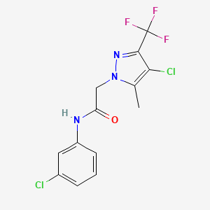 2-[4-chloro-5-methyl-3-(trifluoromethyl)-1H-pyrazol-1-yl]-N-(3-chlorophenyl)acetamide