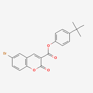 molecular formula C20H17BrO4 B11673697 4-tert-butylphenyl 6-bromo-2-oxo-2H-chromene-3-carboxylate 