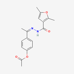 4-[(1Z)-1-{2-[(2,5-dimethylfuran-3-yl)carbonyl]hydrazinylidene}ethyl]phenyl acetate