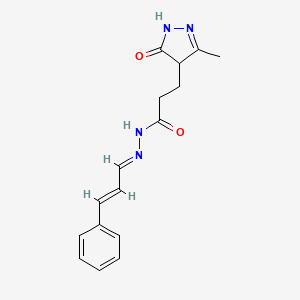 3-(3-methyl-5-oxo-4,5-dihydro-1H-pyrazol-4-yl)-N'-[(1E,2E)-3-phenylprop-2-en-1-ylidene]propanehydrazide