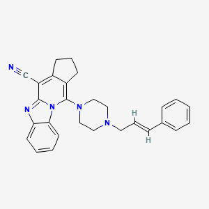 11-{4-[(2E)-3-phenylprop-2-en-1-yl]piperazin-1-yl}-2,3-dihydro-1H-cyclopenta[4,5]pyrido[1,2-a]benzimidazole-4-carbonitrile