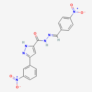 N'-(4-nitrobenzylidene)-3-(3-nitrophenyl)-1H-pyrazole-5-carbohydrazide