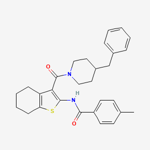 N-[3-(4-benzylpiperidine-1-carbonyl)-4,5,6,7-tetrahydro-1-benzothiophen-2-yl]-4-methylbenzamide