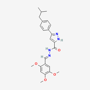 3-[4-(2-methylpropyl)phenyl]-N'-[(E)-(2,4,5-trimethoxyphenyl)methylidene]-1H-pyrazole-5-carbohydrazide