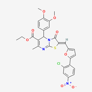 ethyl (2Z)-2-{[5-(2-chloro-4-nitrophenyl)furan-2-yl]methylidene}-5-(3,4-dimethoxyphenyl)-7-methyl-3-oxo-2,3-dihydro-5H-[1,3]thiazolo[3,2-a]pyrimidine-6-carboxylate