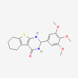 molecular formula C19H22N2O4S B11673810 2-(3,4,5-trimethoxyphenyl)-2,3,5,6,7,8-hexahydro[1]benzothieno[2,3-d]pyrimidin-4(1H)-one 