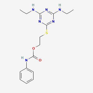 2-{[4,6-Bis(ethylamino)-1,3,5-triazin-2-yl]sulfanyl}ethyl phenylcarbamate