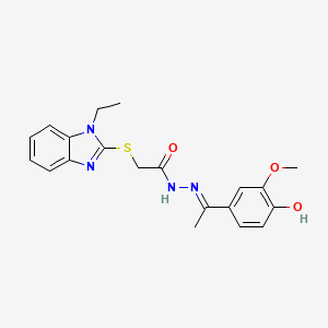 2-[(1-ethyl-1H-benzimidazol-2-yl)sulfanyl]-N'-[(1E)-1-(4-hydroxy-3-methoxyphenyl)ethylidene]acetohydrazide