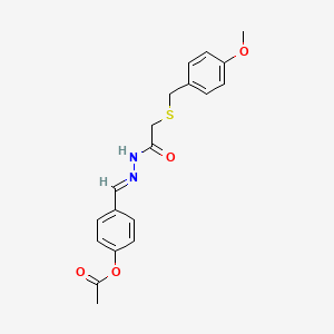 4-[(E)-(2-{[(4-methoxybenzyl)sulfanyl]acetyl}hydrazinylidene)methyl]phenyl acetate