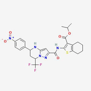 Propan-2-yl 2-({[5-(4-nitrophenyl)-7-(trifluoromethyl)-4,5,6,7-tetrahydropyrazolo[1,5-a]pyrimidin-2-yl]carbonyl}amino)-4,5,6,7-tetrahydro-1-benzothiophene-3-carboxylate