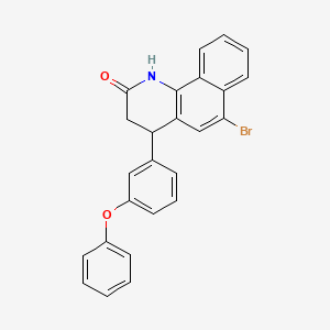 molecular formula C25H18BrNO2 B11673950 6-bromo-4-(3-phenoxyphenyl)-3,4-dihydrobenzo[h]quinolin-2(1H)-one 