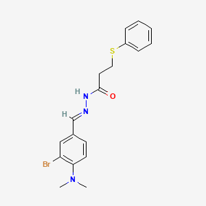 N'-[(E)-[3-Bromo-4-(dimethylamino)phenyl]methylidene]-3-(phenylsulfanyl)propanehydrazide