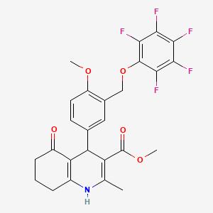 molecular formula C26H22F5NO5 B11673963 Methyl 4-{4-methoxy-3-[(pentafluorophenoxy)methyl]phenyl}-2-methyl-5-oxo-1,4,5,6,7,8-hexahydroquinoline-3-carboxylate 