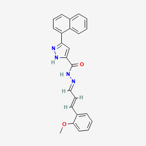 N'-[(1E,2E)-3-(2-methoxyphenyl)prop-2-en-1-ylidene]-3-(naphthalen-1-yl)-1H-pyrazole-5-carbohydrazide