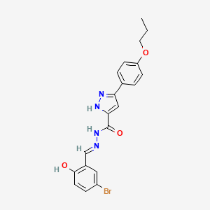 N'-[(E)-(5-bromo-2-hydroxyphenyl)methylidene]-3-(4-propoxyphenyl)-1H-pyrazole-5-carbohydrazide