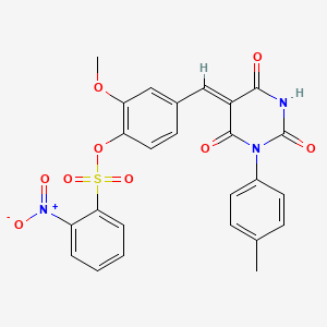 2-methoxy-4-{(Z)-[1-(4-methylphenyl)-2,4,6-trioxotetrahydropyrimidin-5(2H)-ylidene]methyl}phenyl 2-nitrobenzenesulfonate