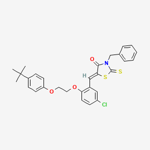 (5Z)-3-benzyl-5-{2-[2-(4-tert-butylphenoxy)ethoxy]-5-chlorobenzylidene}-2-thioxo-1,3-thiazolidin-4-one