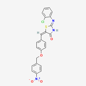 molecular formula C23H16ClN3O4S B11674034 (5E)-2-[(2-chlorophenyl)amino]-5-{4-[(4-nitrobenzyl)oxy]benzylidene}-1,3-thiazol-4(5H)-one 