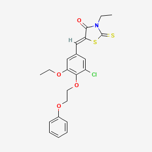 (5Z)-5-[3-chloro-5-ethoxy-4-(2-phenoxyethoxy)benzylidene]-3-ethyl-2-thioxo-1,3-thiazolidin-4-one