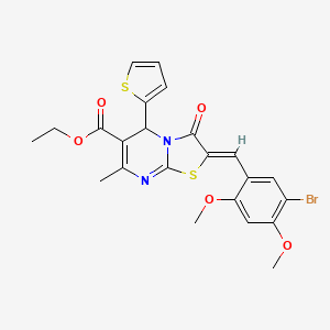 ethyl (2Z)-2-(5-bromo-2,4-dimethoxybenzylidene)-7-methyl-3-oxo-5-(thiophen-2-yl)-2,3-dihydro-5H-[1,3]thiazolo[3,2-a]pyrimidine-6-carboxylate