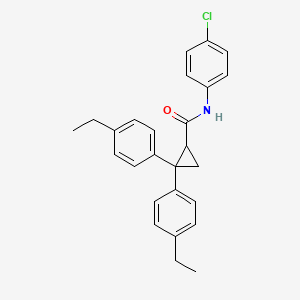 molecular formula C26H26ClNO B11674180 N-(4-chlorophenyl)-2,2-bis(4-ethylphenyl)cyclopropanecarboxamide 