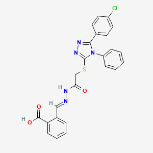 2-{(E)-[2-({[5-(4-chlorophenyl)-4-phenyl-4H-1,2,4-triazol-3-yl]sulfanyl}acetyl)hydrazinylidene]methyl}benzoic acid