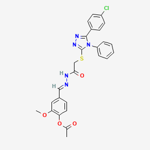 4-{(E)-[({[5-(4-chlorophenyl)-4-phenyl-4H-1,2,4-triazol-3-yl]thio}acetyl)hydrazono]methyl}-2-methoxyphenyl acetate