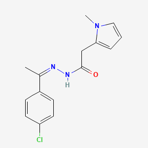 molecular formula C15H16ClN3O B11674216 N'-[(1Z)-1-(4-chlorophenyl)ethylidene]-2-(1-methyl-1H-pyrrol-2-yl)acetohydrazide 