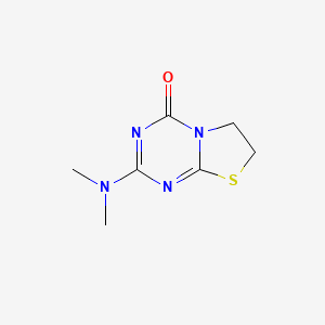 molecular formula C7H10N4OS B11674230 2-(Dimethylamino)-6,7-dihydro-4H-[1,3]thiazolo[3,2-a][1,3,5]triazin-4-one 