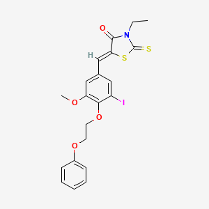 (5Z)-3-ethyl-5-[3-iodo-5-methoxy-4-(2-phenoxyethoxy)benzylidene]-2-thioxo-1,3-thiazolidin-4-one