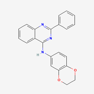 molecular formula C22H17N3O2 B11674292 N-(2,3-dihydro-1,4-benzodioxin-6-yl)-2-phenylquinazolin-4-amine 